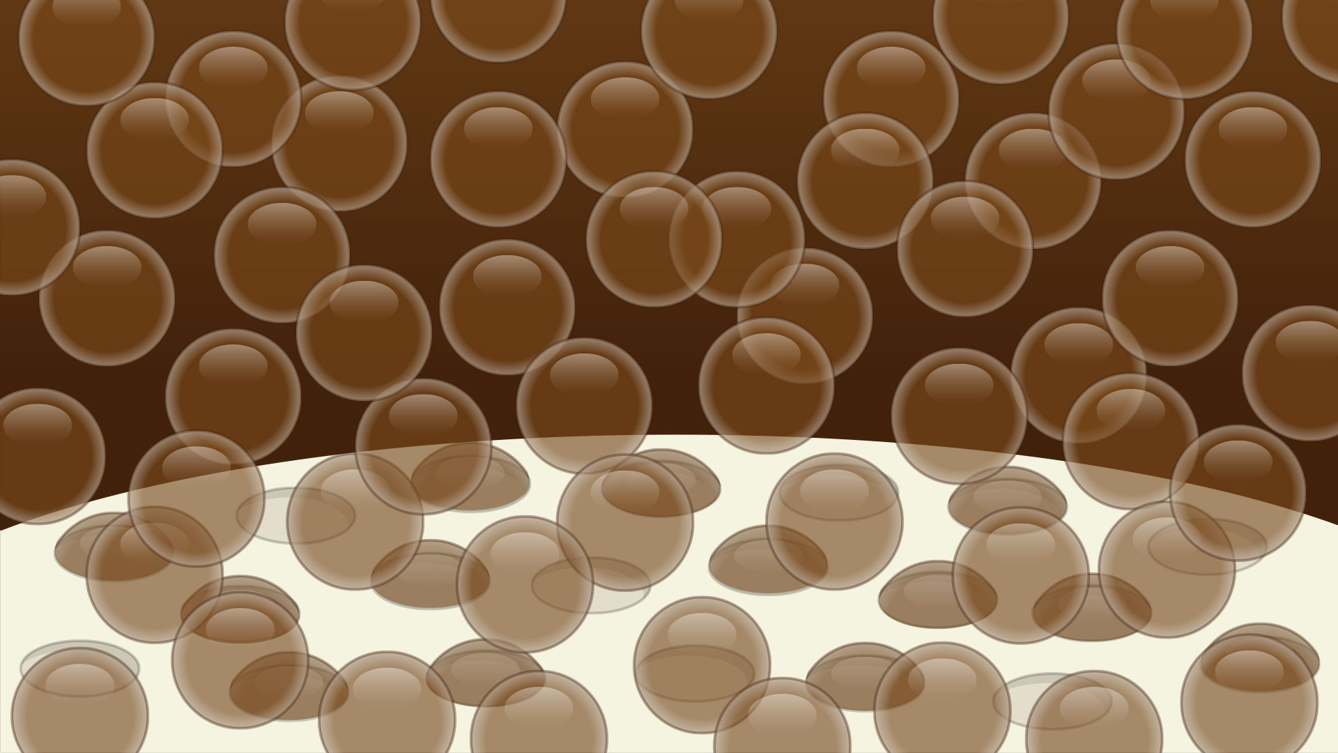 Schematic showing lots of CO2 bubbles rising away from the Mentos candy.