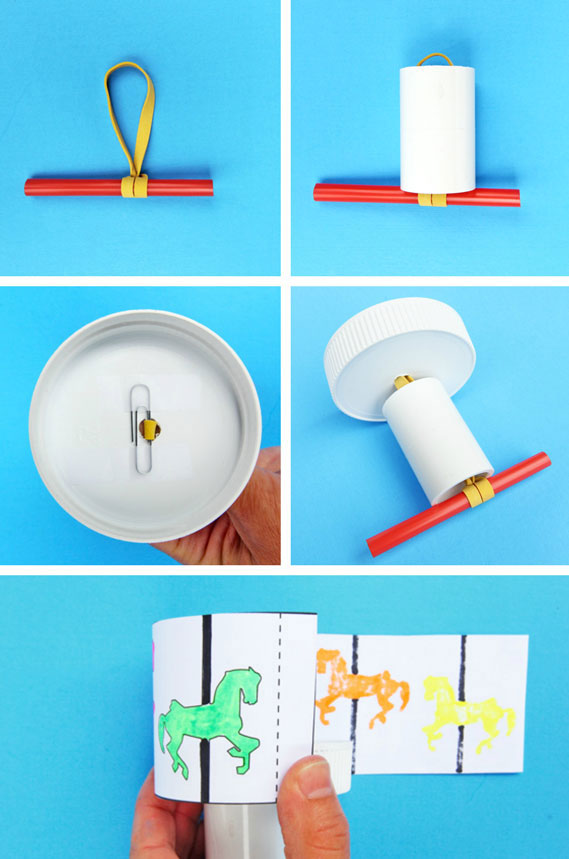 Steps of the energy carousel experiment.